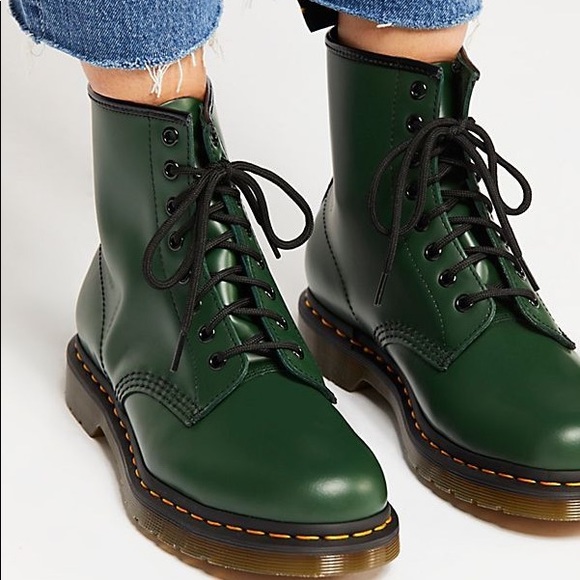 doc martens green smooth